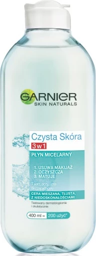 Ujë micelar për femra Garnier Czysta Skóra 3w1, 400ml