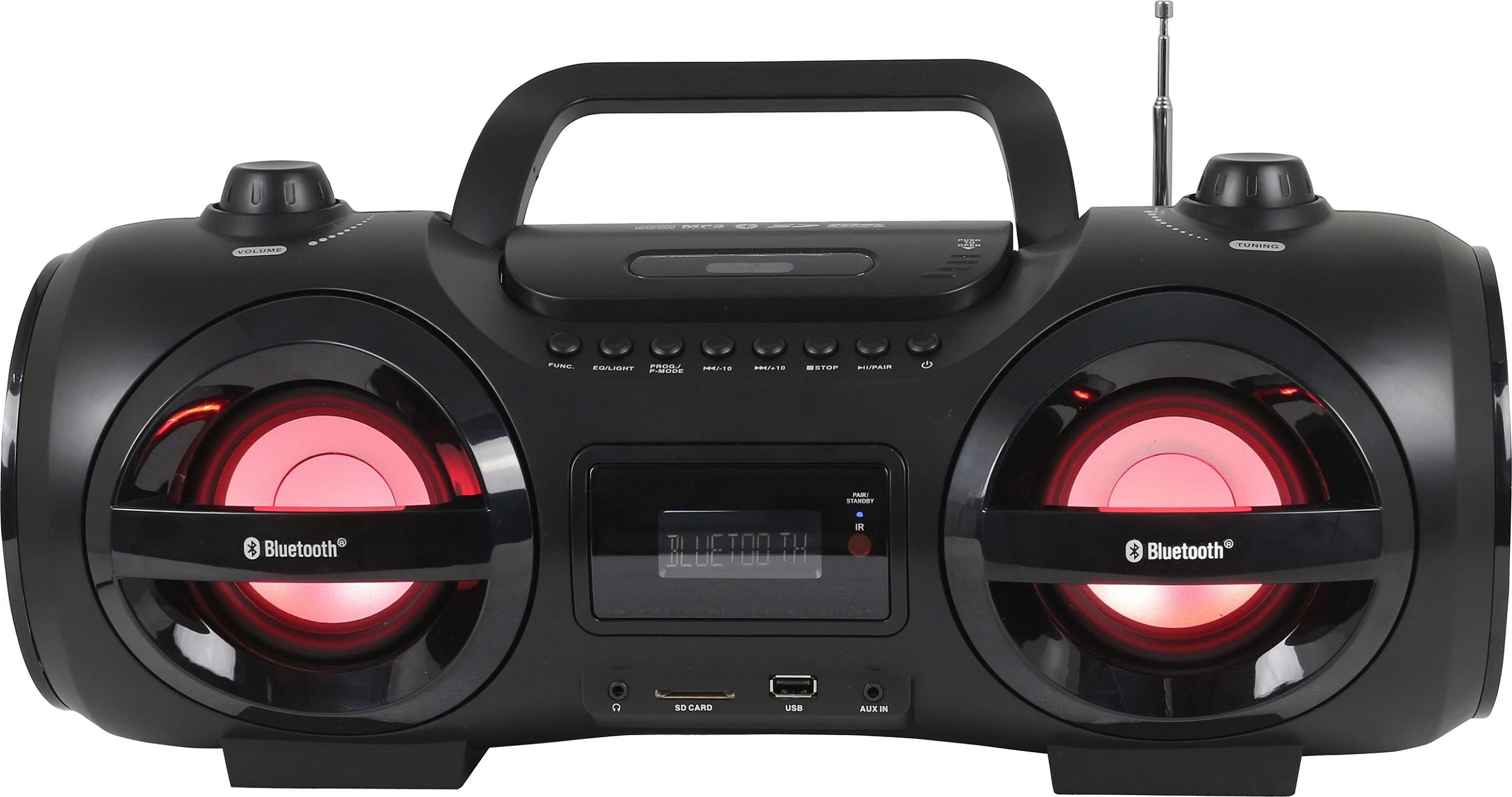 Altoparlant portativ REFLEXION CDR900BT, CD/USB/Radio FM, Bluetooth, Black/Orange