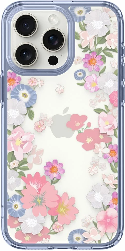 Mbështjellës Spigen Ultra Hybrid për iPhone 15 Pro, Transparent me lule