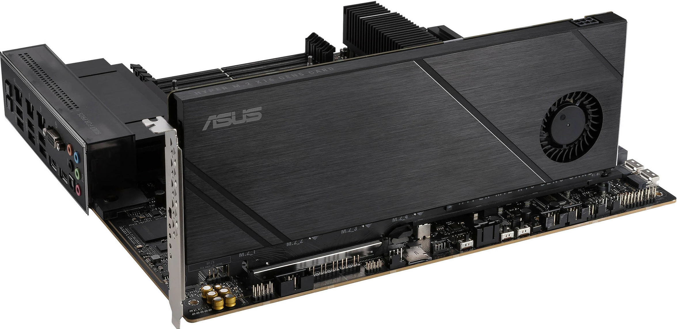 Kartë zgjerimi PCIe ASUS Hyper M.2 x16 Gen5 Card, PCIe 5.0, 4x M.2 NVMe, ftohje aktive, e zezë