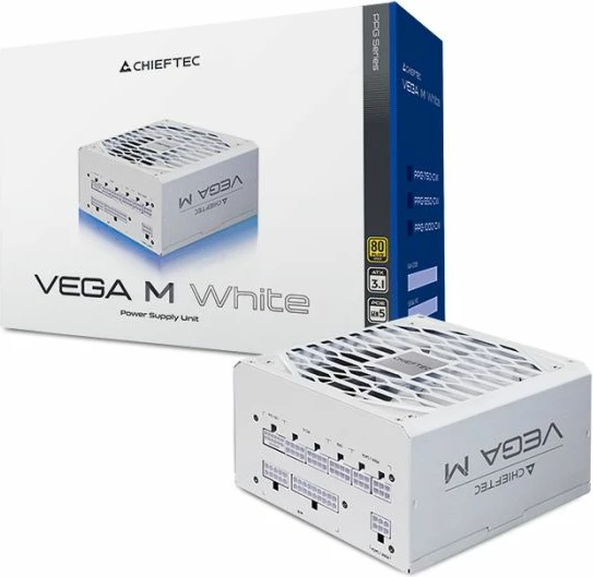 Furnizues energjie CHIEFTEC VEGA M PPG-750-CW, 750W, ATX 12V 3.1, 80PLUS Gold, modular, PCIe Gen5, i bardhë