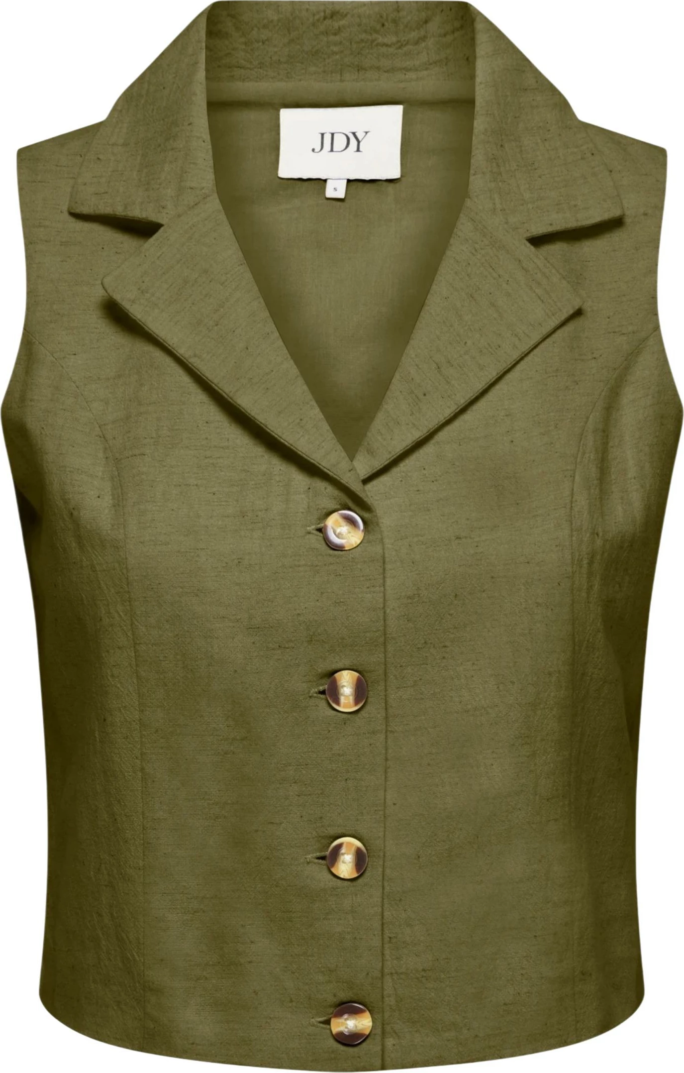 Jelek për femra Jacqueline de Yong Jdymilan Linen S/L Waistcoat Tlr 15366390, e gjelbër ulliri [Madhësia: S]