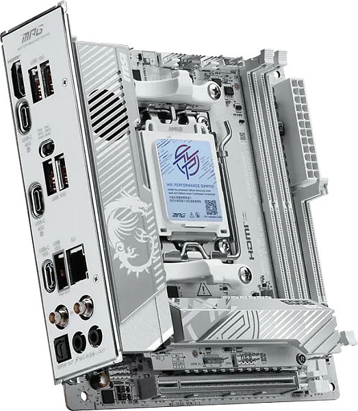 Pllakë amë MSI MPG X870I EDGE TI EVO WIFI, Socket AM5, Mini-ITX, PCIe 5.0, argjendtë/bardhë