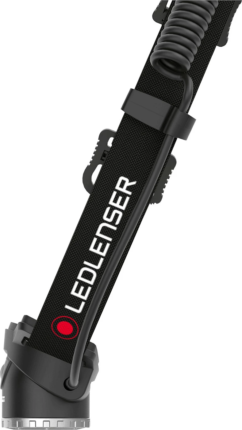 Fener koke Ledlenser H8R, 600 lm, rikarikues USB, IPX4, 3400 mAh, zi/kuqe