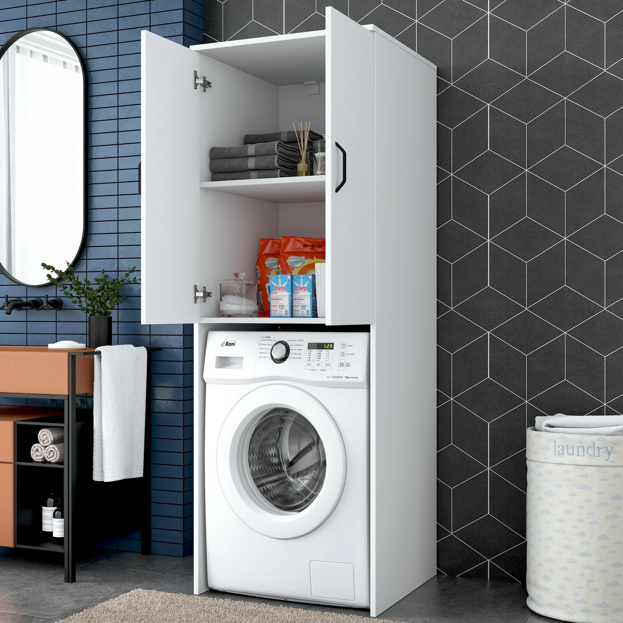 Dollap për lavatriçe, i bardhë, Hanah Home, KD110 - 3192