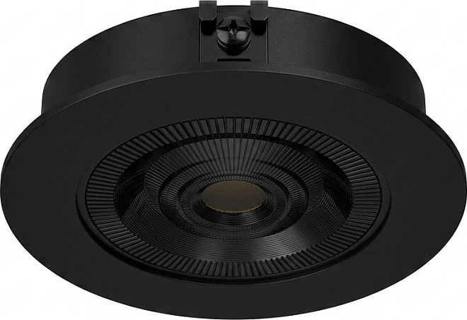 Spot LED për tavan Synergy21 Helios, i rrumbullakët, dritë e ngrohtë, i zi