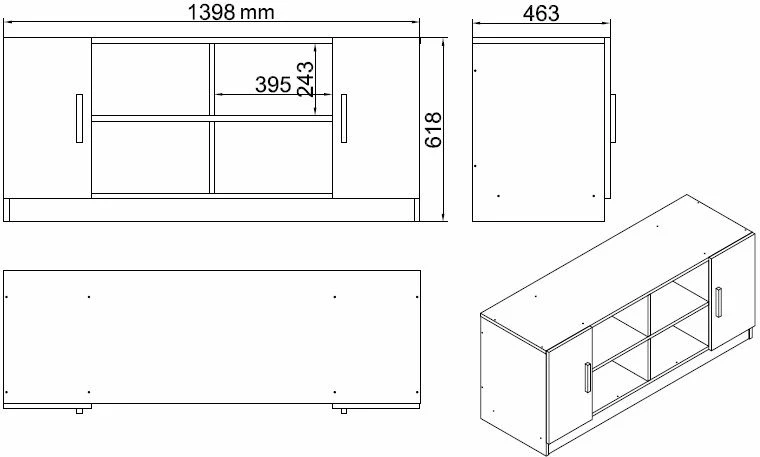 Set mobiljesh për zyre Hanah Home, Vo16-W, ngjyrë e bardhë