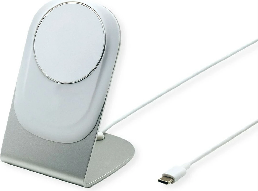 Karikues wireless stand ROLINE 19.11.1016, Qi 15W, USB-C, 1.5 m, Silver/White