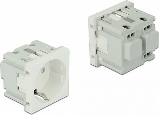Prizë rryme e tokëzuar DeLOCK Easy 45, CEE 7/3, 16A 250V, 10 copë, e bardhë