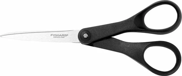 Gërshërë letre Fiskars Essential 1023818 17 cm, të zeza
