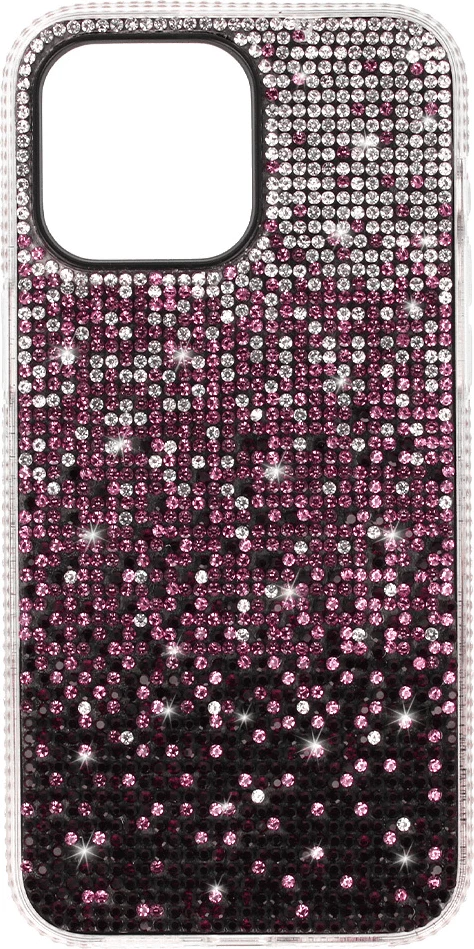 Mbështjellës silikoni ONASI 19276 për Samsung Galaxy S23 FE, PC/TPU, me glitter dhe gurë dekorativ, Star Light, rozë