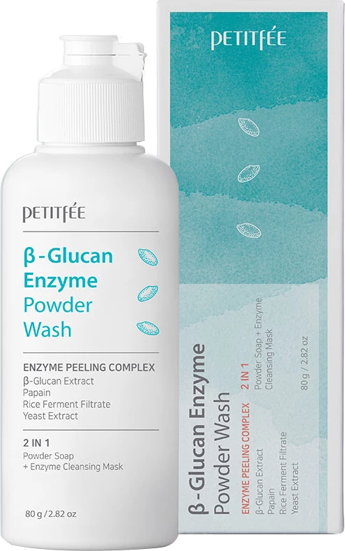 Pluhur enzimatik për pastrim fytyre Petitfee B-Glucan Enzyme Powder Wash për femra 80g