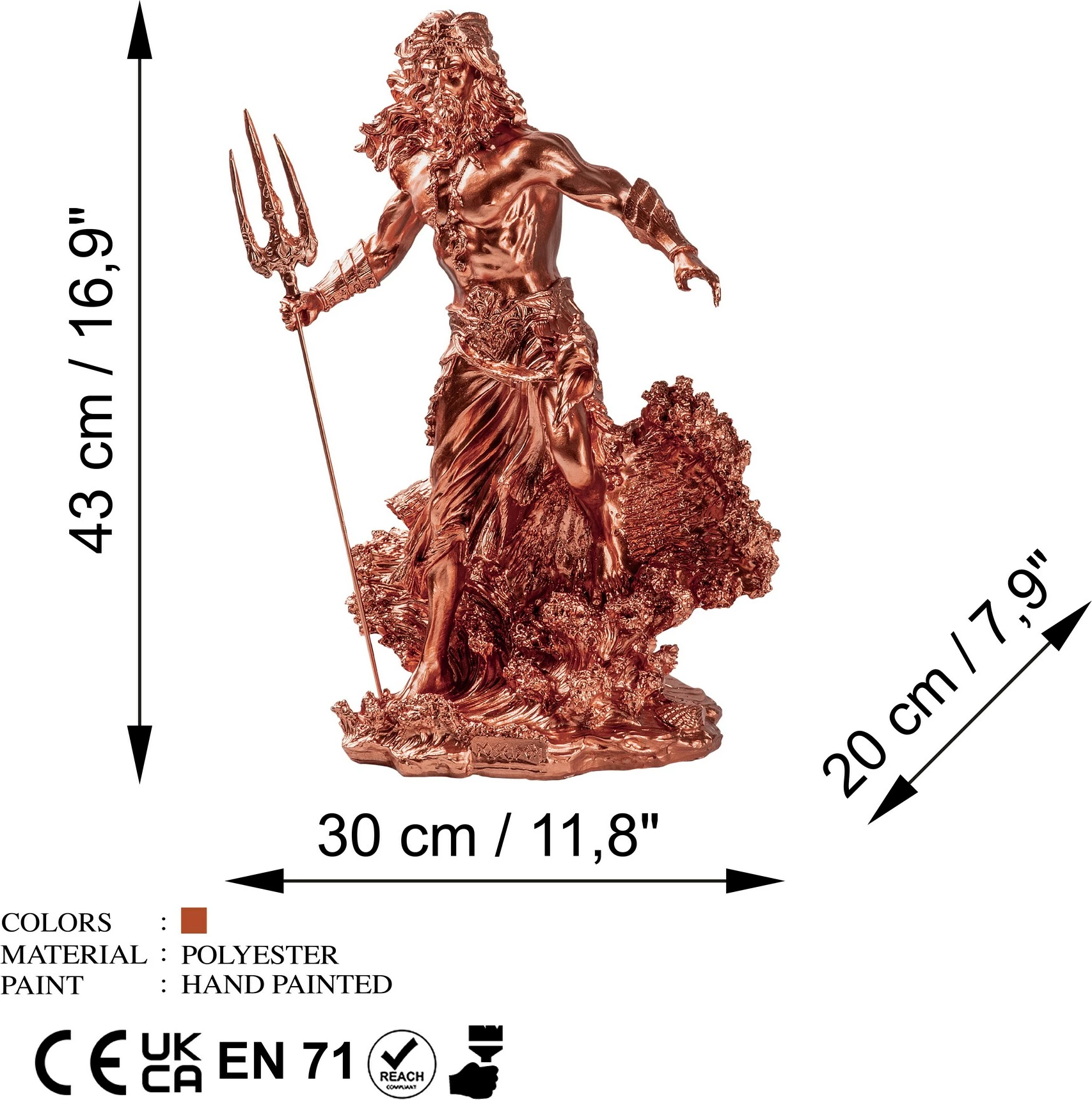Objekt dekorativ Evila Originals, bakër, Yak-035-A