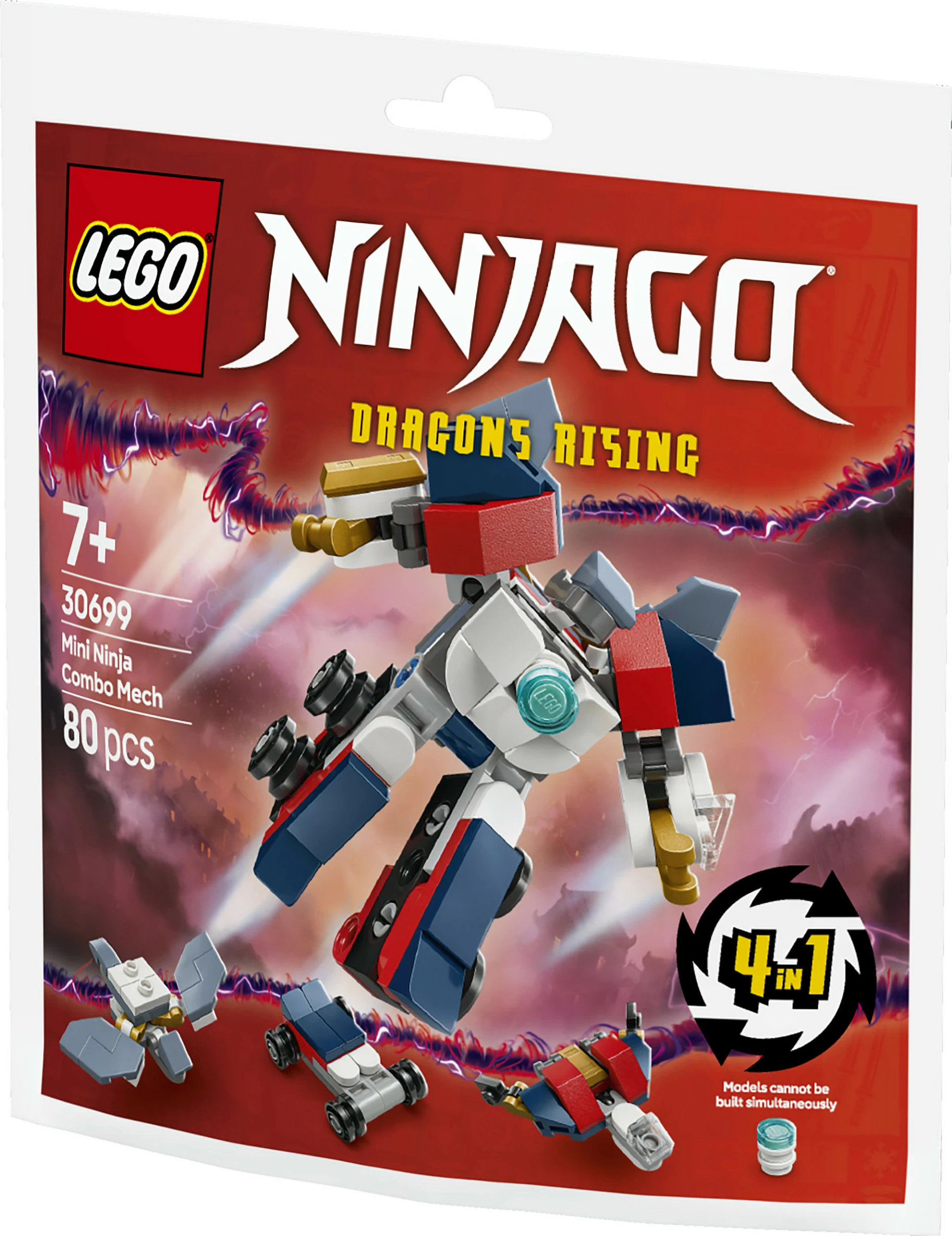Set ndërtimi LEGO Ninjago 30699 Mini-Kombi-Mech, 80 pjesë, shumëngjyrësh
