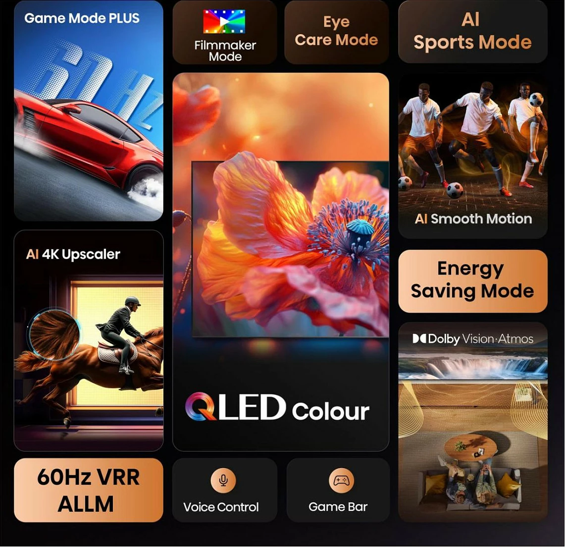Televizor Hisense 75E77Q, 75" 4K QLED 60Hz, HDR10+ Dolby Vision, VIDAA, i zi
