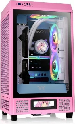 Panel LCD Thermaltake për kasë The Tower 200, Bubble Pink