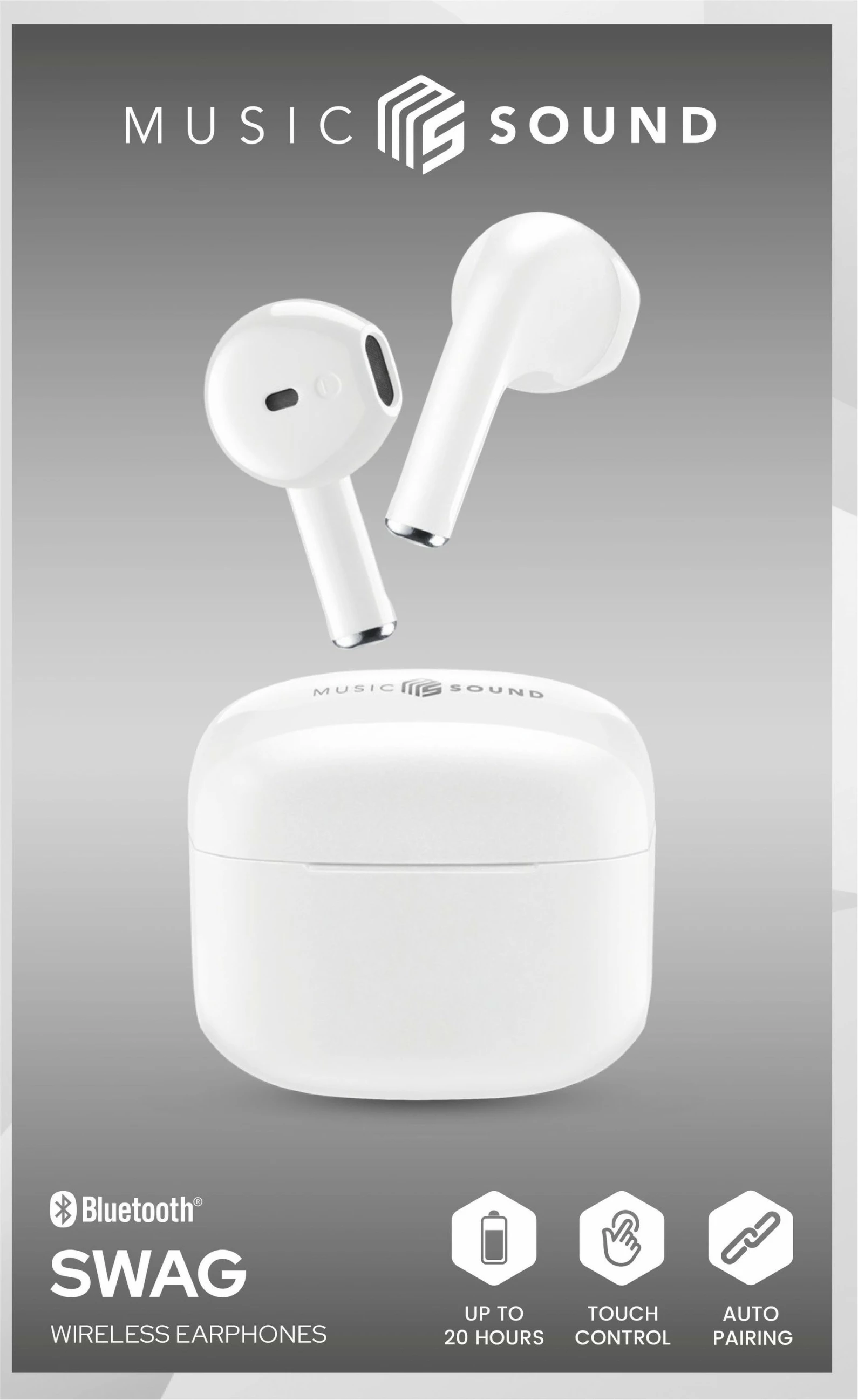 Kufje Cellular Line SWAG BT, True Wireless, 20 orë, të bardha