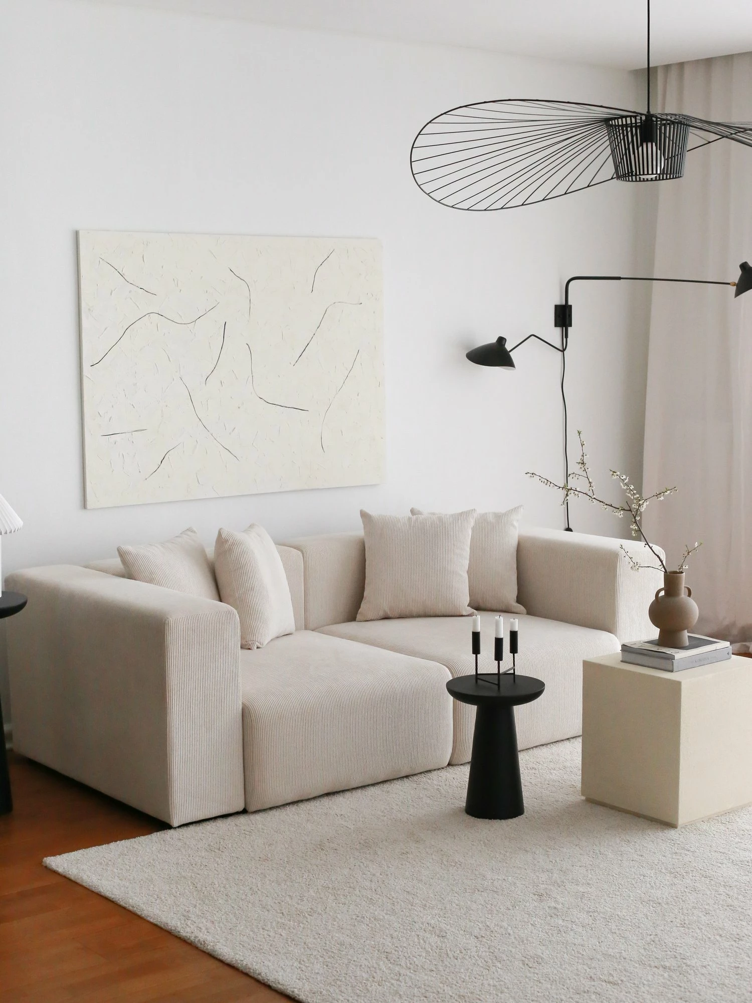 Divan treshe Atelier del Sofa, Yolo, i bardhë