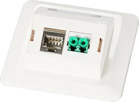 Set kornize multifunksionale EFB Elektronik, adapter Keystone 1/2 port, për HDMI/USB, i bardhë