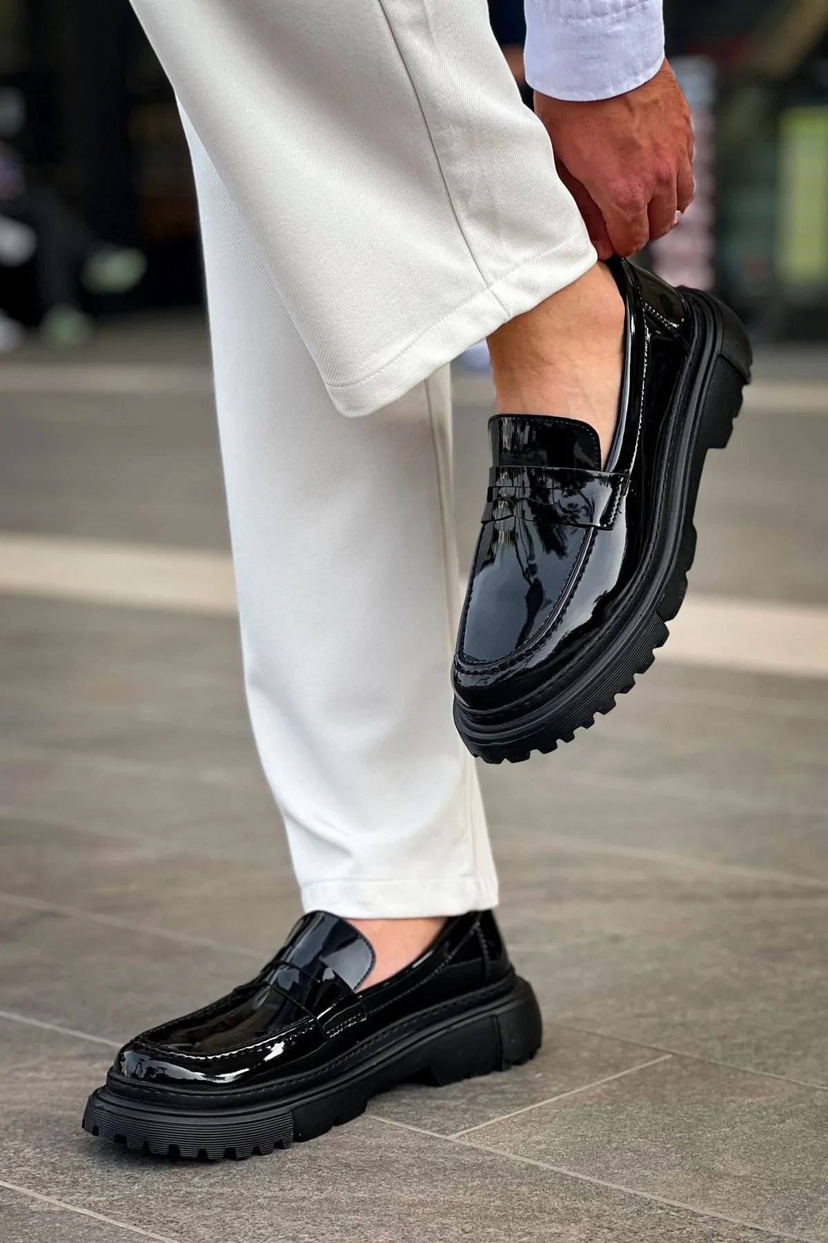 Këpucë për meshkuj, Chekich 2417 RST/Black Men Loafer