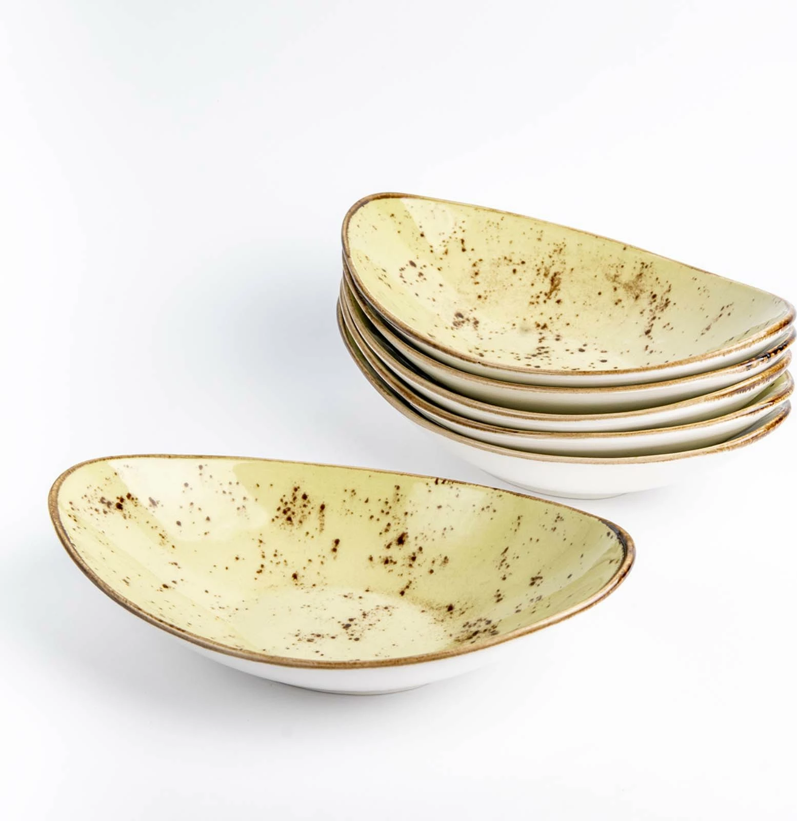 Tas servirimi Fine Dine Olive Boat 250x160 mm, i gjelbër, set 6 copë