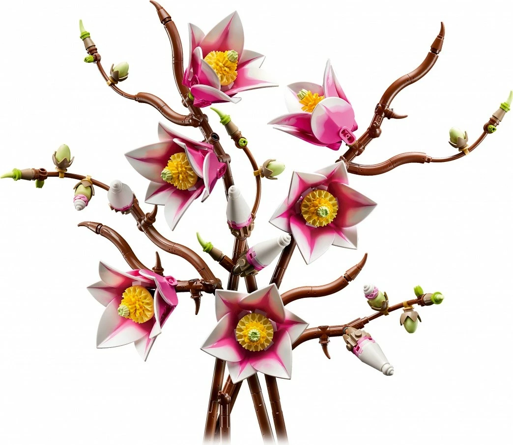 set ndërtimi lulesh LEGO Botanicals Magnolia Branches 11510, 435 copë, 18+, rozë/bardhë