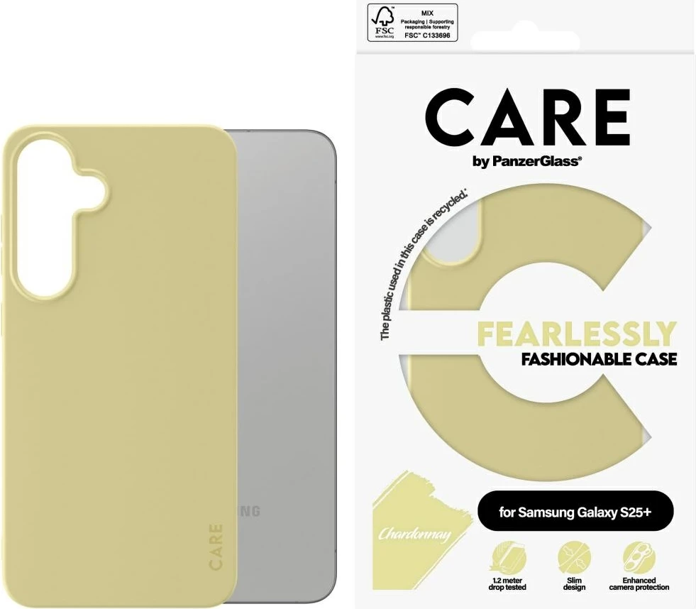 Mbështjellës PanzerGlass CARE për Samsung Galaxy S25+, e verdhë