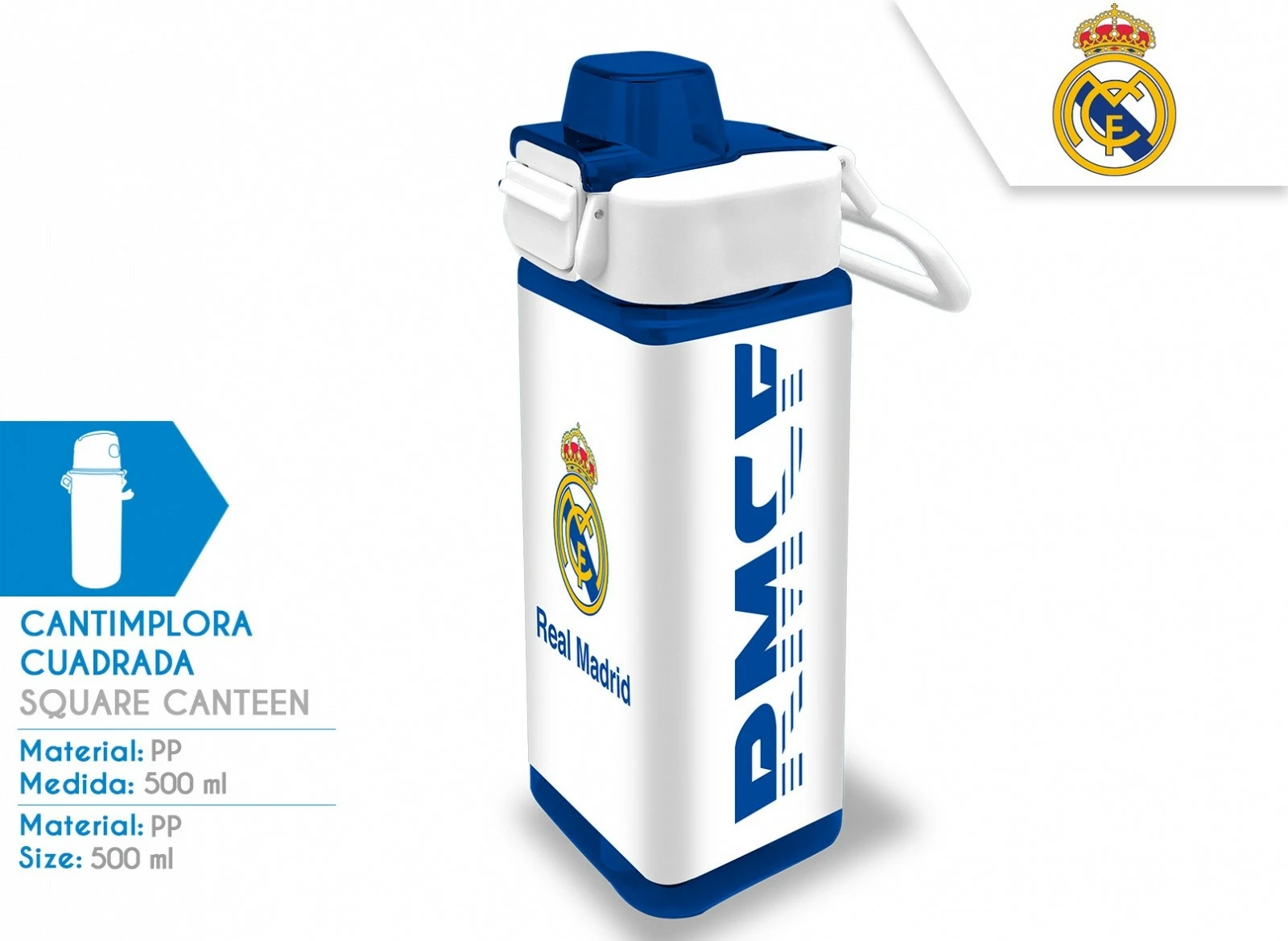 Shishe uji katrore, Real Madrid Kids Euroswan RM00004, 500 ml, PP, blu/e bardhë