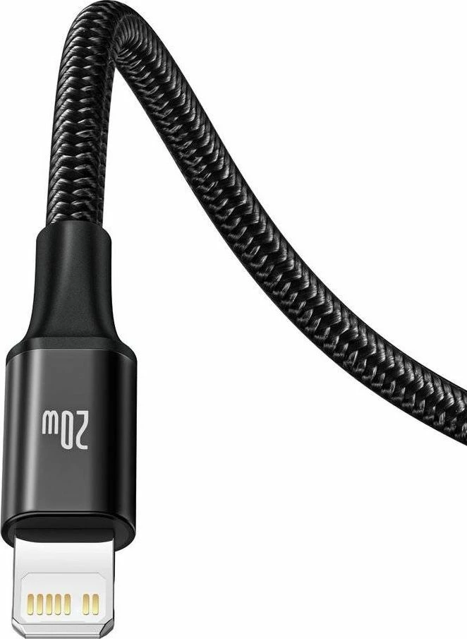 Kabllo USB Baseus Rapid 3in1 CAMLT-SC01, USB-C në USB-C + microUSB + Lightning, 1.5 m, 20W PD, e zezë, 1 copë