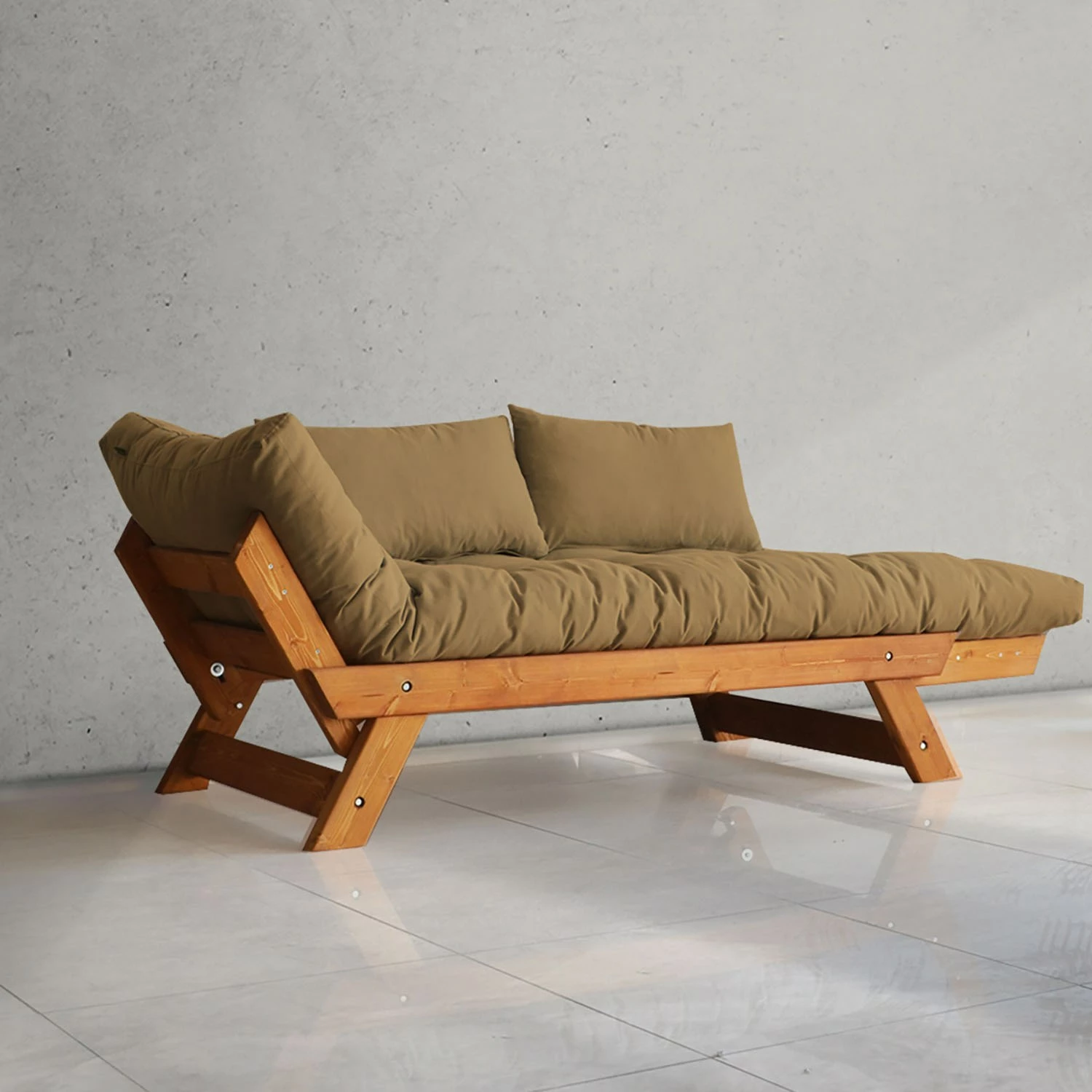 Divan kopshti dy vendësh, Skye Decor, ngjyrë teak dhe camel, CPT8125-210