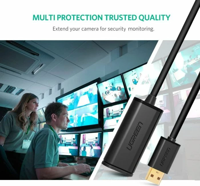 Kabllo zgjatuese USB 2.0 aktive UGREEN 10321 10 m me amplifikues sinjali, e zezë, box