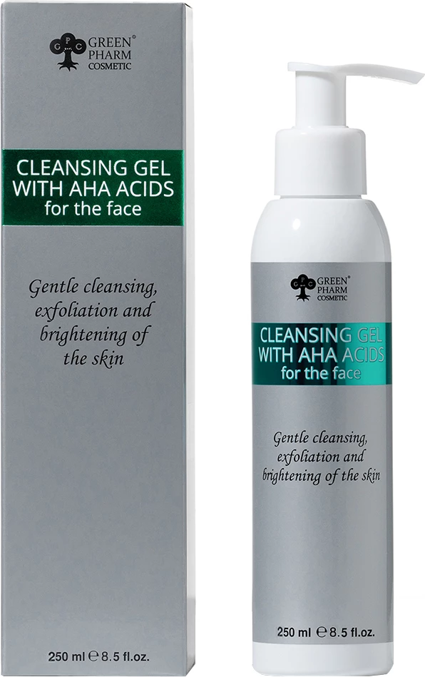 Xhel pastrues fytyre për femra Green Pharm Cosmetic me AHA Acids, 250ml