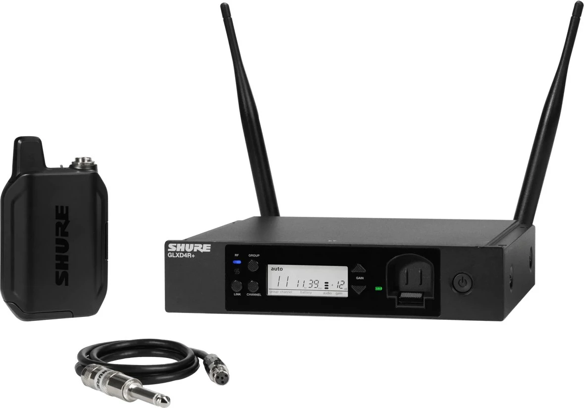 Sistem pa tela për kitarë Shure GLXD14R+E-Z4 me bodypack dhe kabllo W302