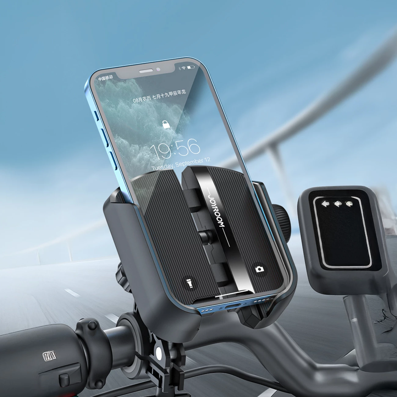 Mbajtës telefoni Joyroom JR-ZS431 për biçikletë, motoçikletë, skuter, e zezë