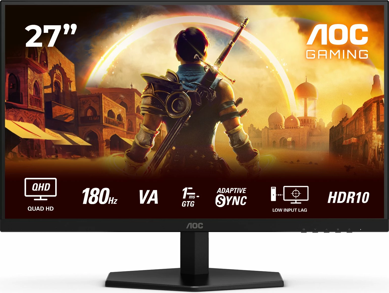 Monitor gaming AOC Q27G42XNE 27\" QHD 180Hz 1ms Fast VA HDR10 Adaptive-Sync, zi