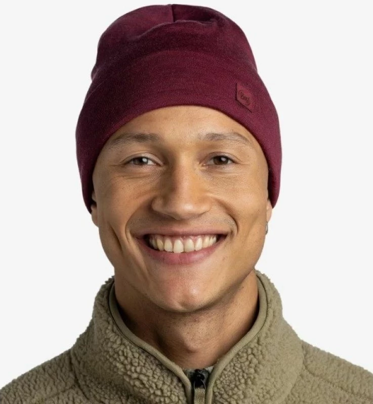 Kapelë e trashë merino Buff unisex, e kuqe