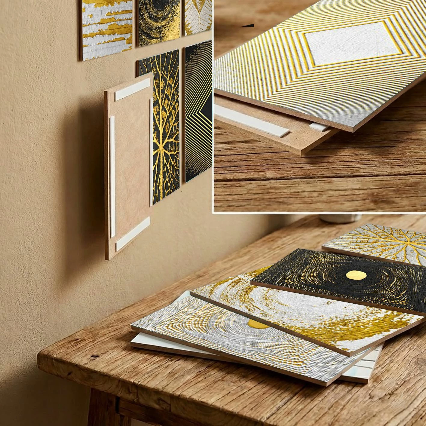 Piktura dekorative MDF (12 copë), Wallity, 12MDF37YS