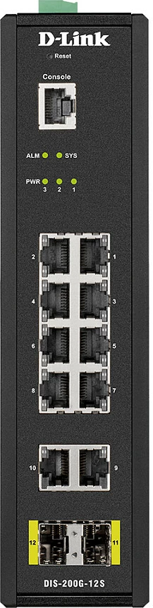 Switch industrial D-Link DIS-200G-12S, 12 porta, Layer2, Gigabit, i zi
