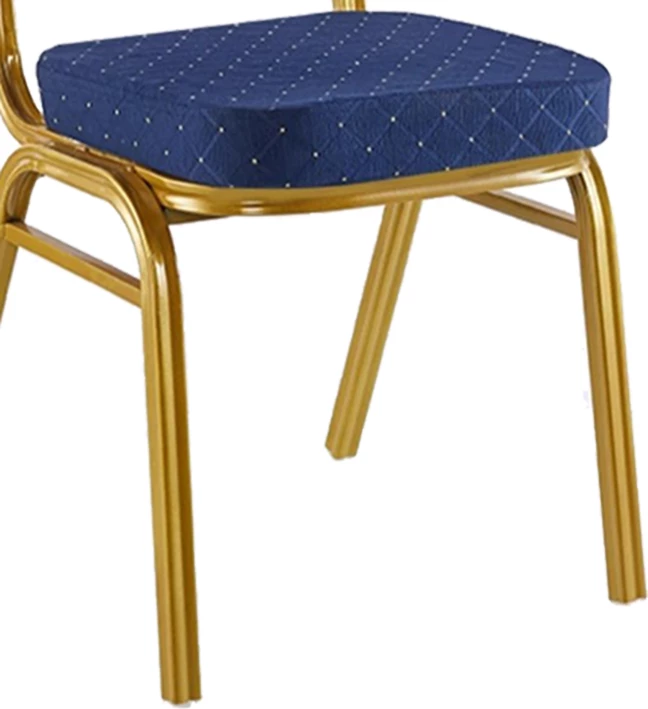 Karrige konferencash Hilton, stof blu, metal ngjyrë ari, 45x51x96cm