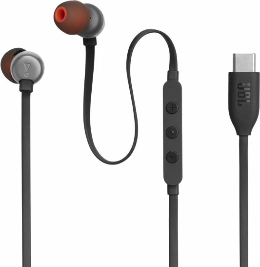 Kufje JBL Tune 310C JBLT310CBLK, USB-C me kabllo, in-ear, me mikrofon e kontroll 3-butonësh, Hi-Res/Pure Bass, të zeza