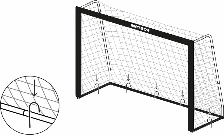 Portë futbolli Meteor, unisex, e zezë [Madhësia: Standarde]