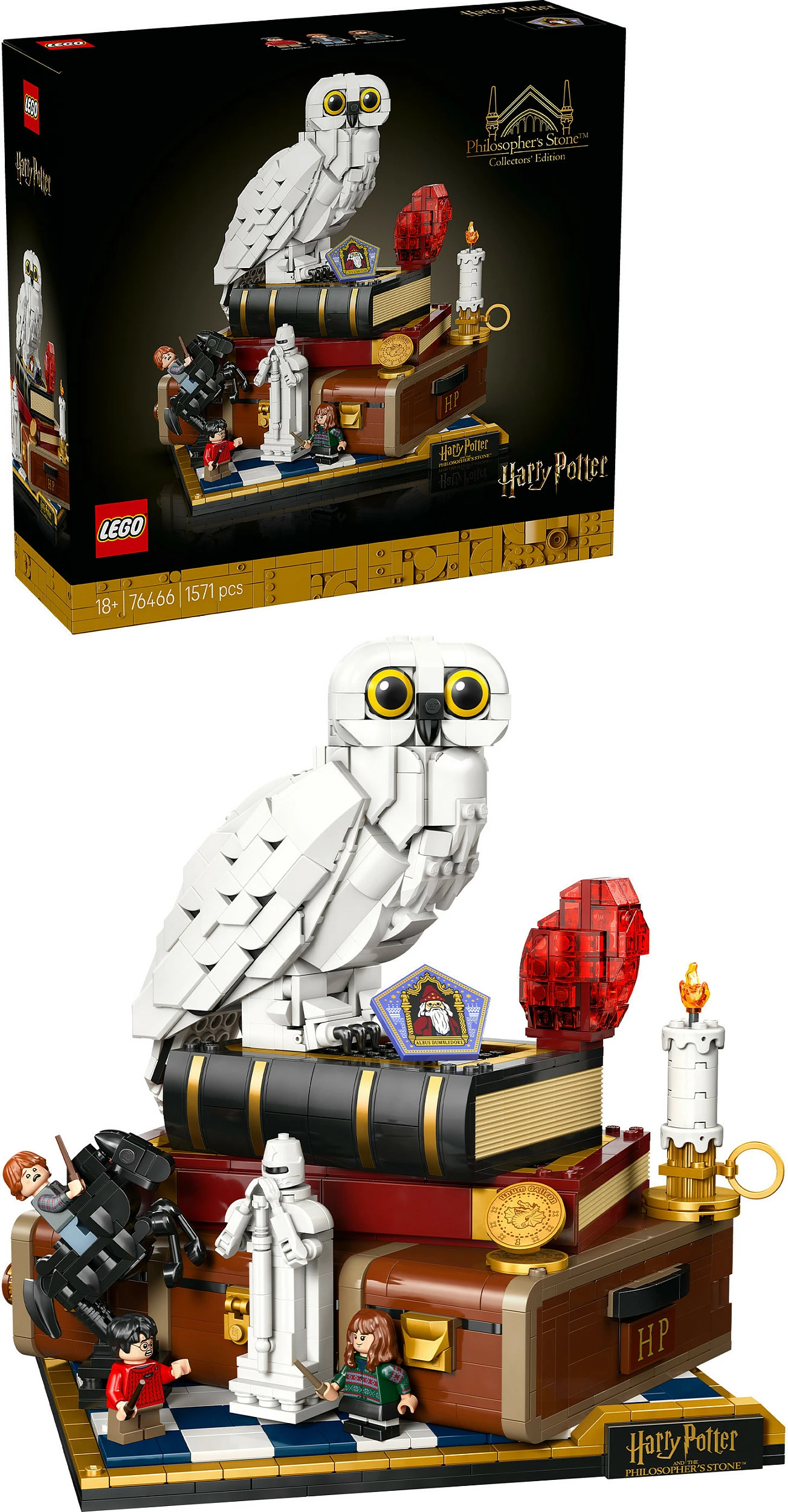 Set ndërtimi LEGO Harry Potter 76466 Philosopher's Stone Collectors' Edition, 1571 pjesë, 18+, multikolor