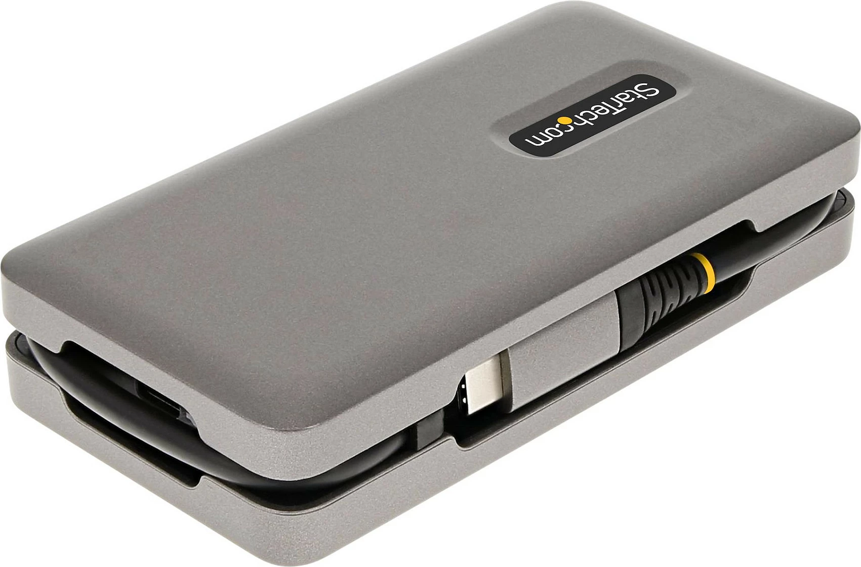 Adapter multiport USB-C StarTech, mini docking station, 4K 60Hz HDMI/DisplayPort, 3x USB, Gigabit LAN, PD 100W, gri