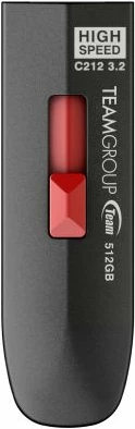 USB memorje TEAMGROUP C212 512GB USB 3.2 Gen2 Type-A 1000/800MB/s, e zezë