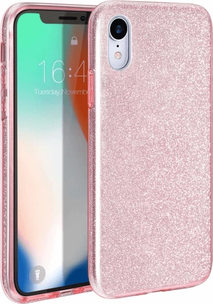 Mbështjellës ONASI 18199 për iPhone 15 Pro Max, silikon me glitter të heqshëm, rozë
