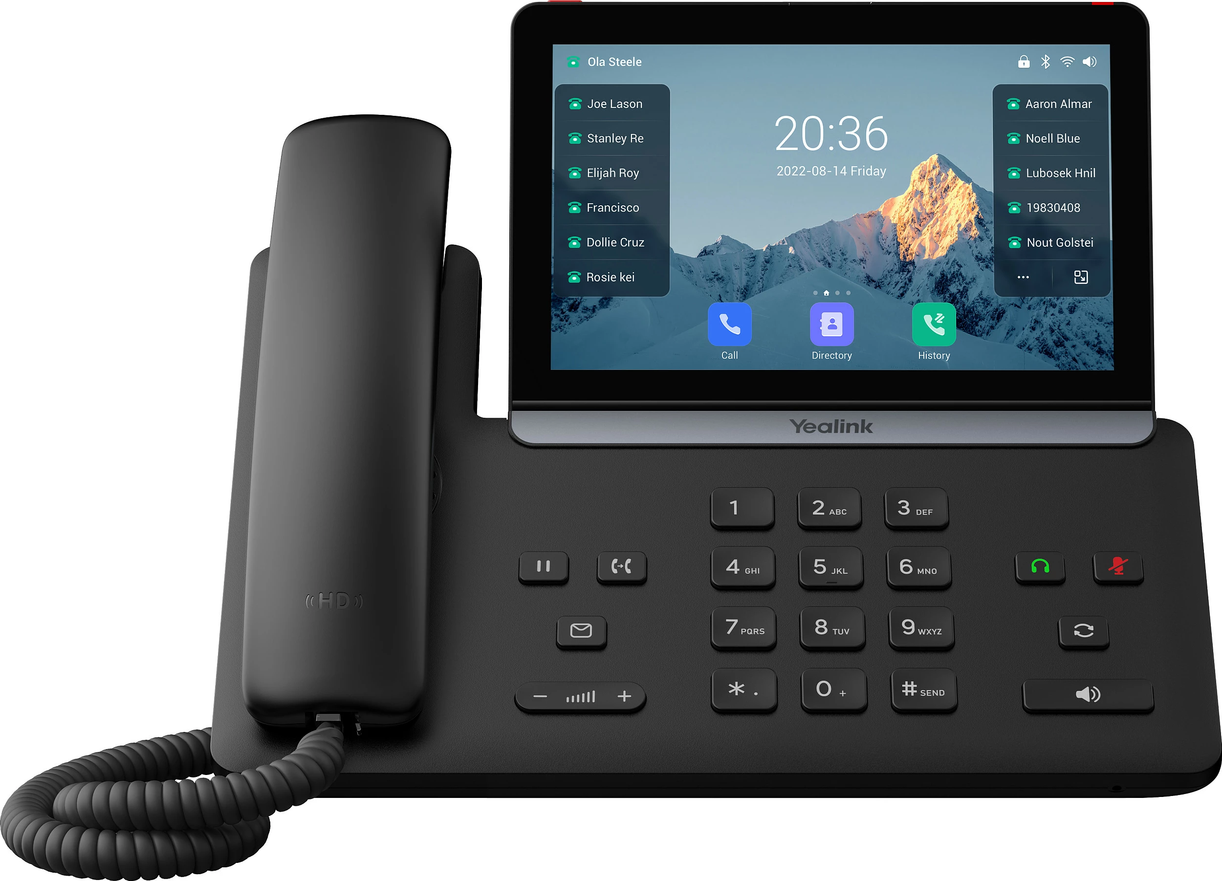 Telefon VoIP Yealink SIP-T88W, ekran me prekje 7", Gigabit Ethernet, PoE, i zi