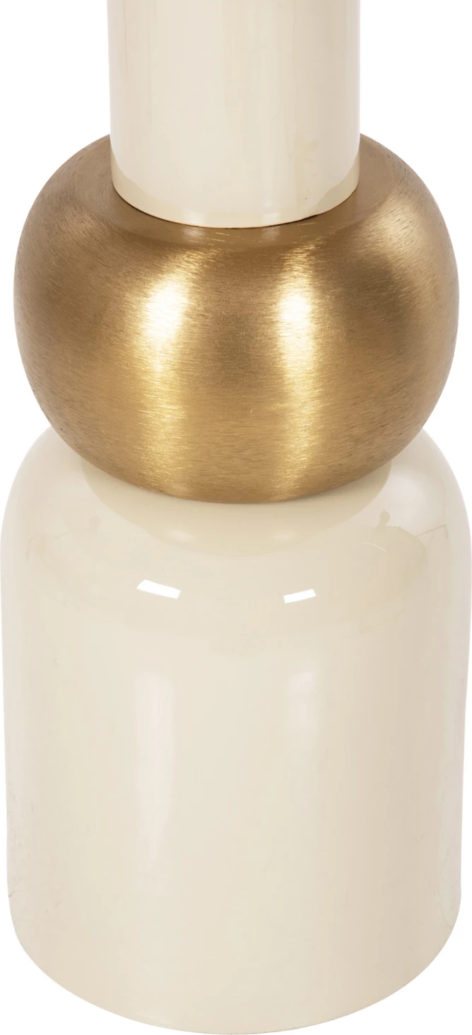 Tavolinë ndihmëse AMBUR FH4238.03 metalike, ngjyrë ecru-ari, Φ40.5x62H cm