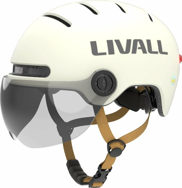 Helmet urban biciklete Livall L23, smart me sensor rënie SOS, LED, M 54-58 cm, i bardhë (L23-M-WHT)
