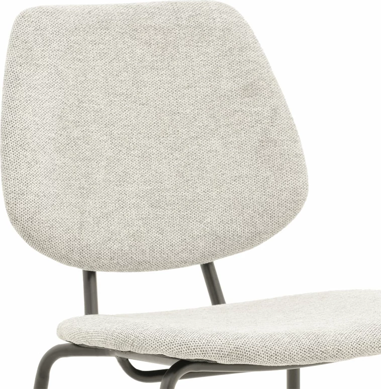 Karrige Pietro, pëlhurë gri e lehtë, këmbë të zeza, 50x53x83cm