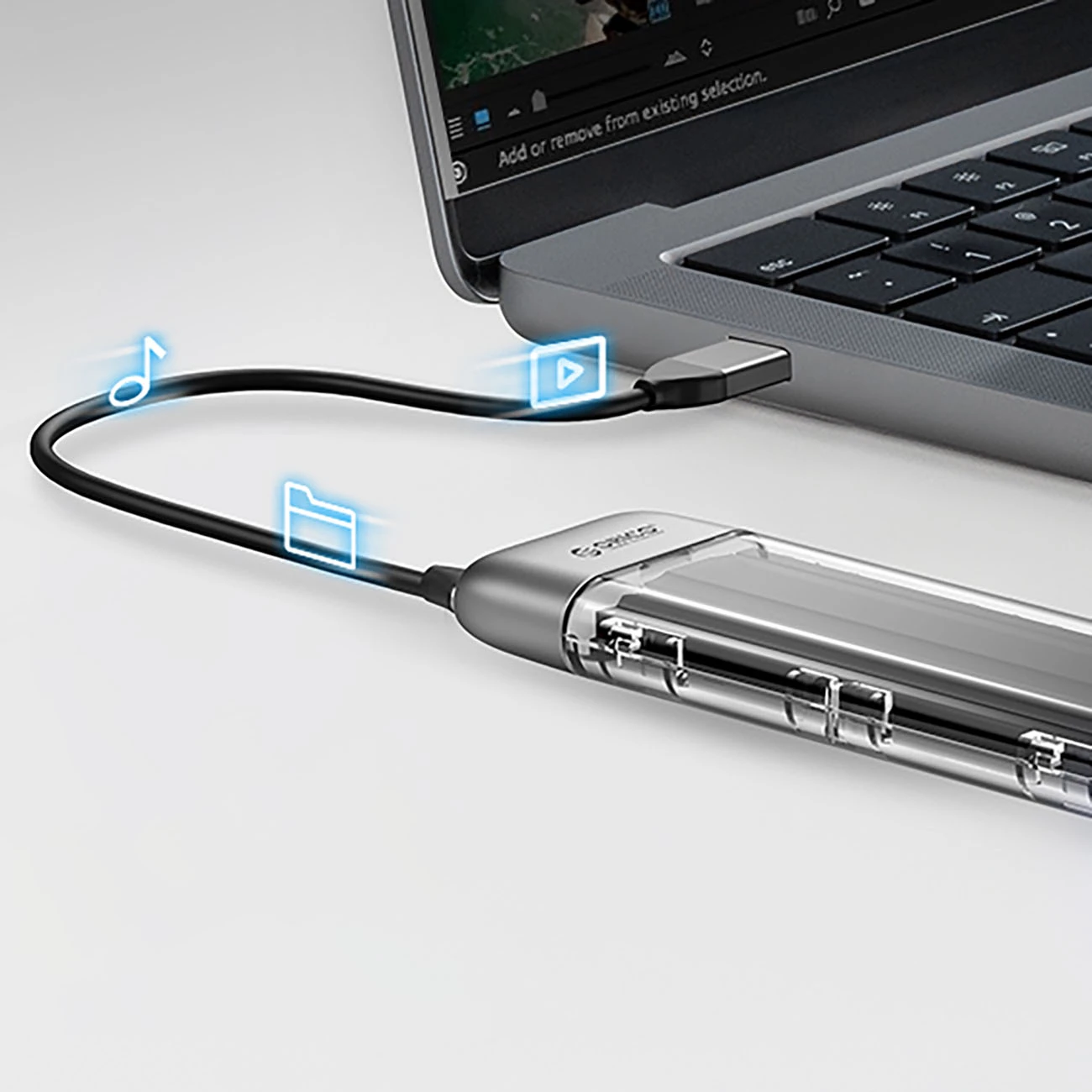 Kasë Orico TXM2-C3 për M.2 NVMe, USB-C 3.2, 10Gb/s, Transparent